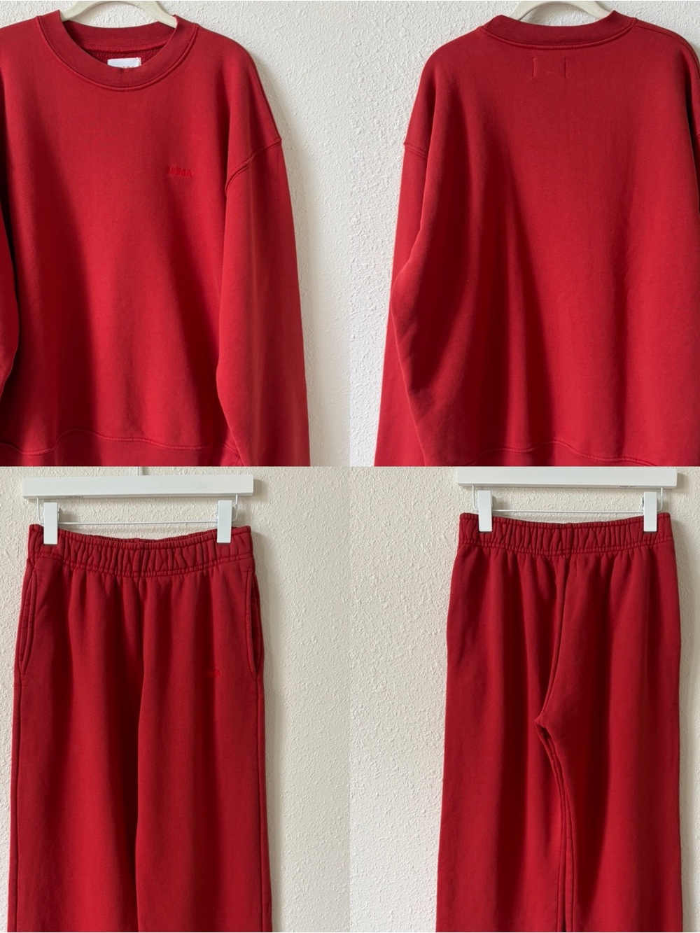 LDMA All Day Crew & All Day Straight Leg Sweats Poppy Size Medium Loungewear
